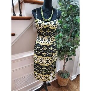 Cider Women Multicolor 100%Polyester Sleeveless Strappy Knee Length Dress Size L